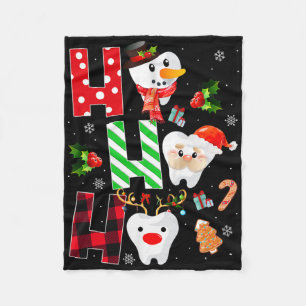 Tandarts Kerst Pret Tand Tandheelkundig Cadeau Roo Fleece Deken
