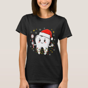 Tandarts Kerst Tanden Xmas Lichtjes Grappige Tandh T-shirt