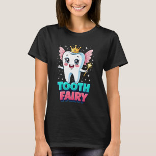 Tandarts Magische Tand Fee Vleugel Kroon Toverstaf T-shirt