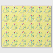 Tandarts Monogram Leuke Tandenborstel Gelukkige Ta Cadeaupapier (Vlak)