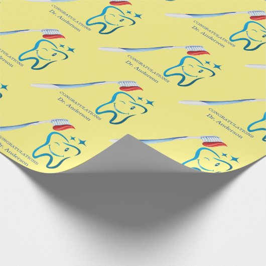 Tandarts Monogram Leuke Tandenborstel Gelukkige Ta Cadeaupapier (Hoek)