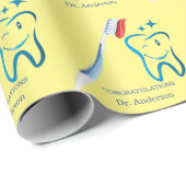 Tandarts Monogram Leuke Tandenborstel Gelukkige Ta Cadeaupapier (Rol Hoek)
