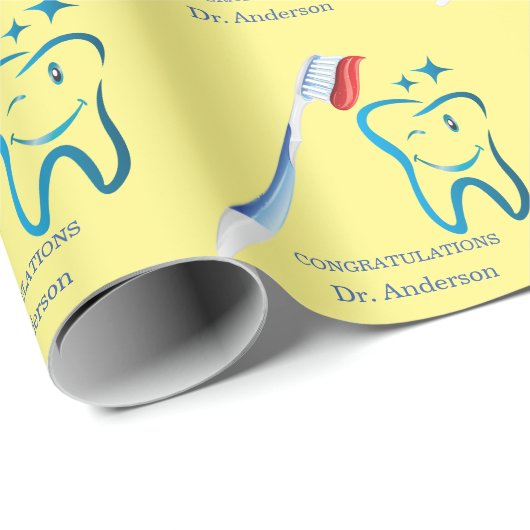 Tandarts Monogram Leuke Tandenborstel Gelukkige Ta Cadeaupapier (Rol Hoek)