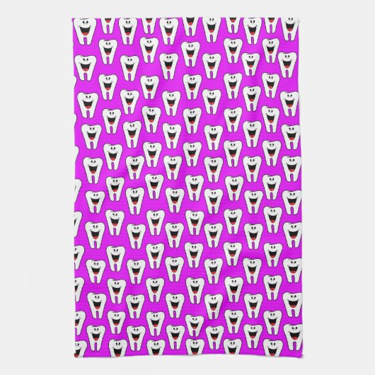 Tandarts Paarse keuken handdoek (Verticaal)