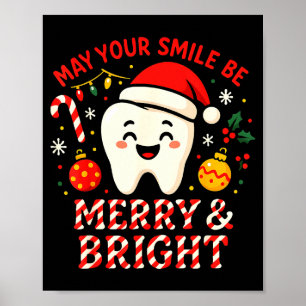 Tandarts Prettig Kerstfeest Mag Uw Glimlach Vrolij Poster