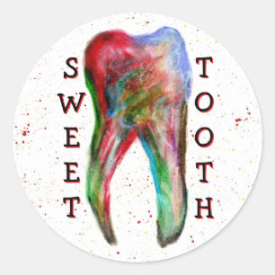Tandarts Sticker met Snoep Liefhebber