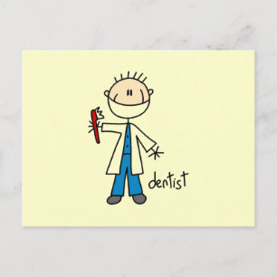 Tandarts Stokfiguur Briefkaart