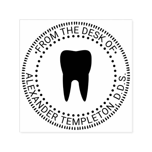 Tandarts Tand “Van”, “Praktijk van” Zelfinktende Stempel (Design)