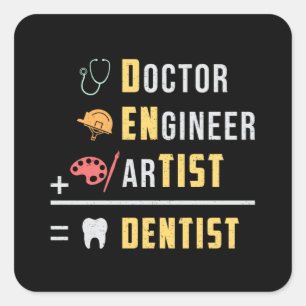 Tandarts Tanden Dokter Tand Grappig Gift Idee Vierkante Sticker
