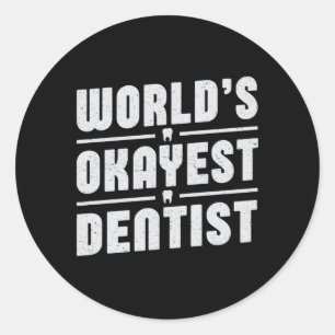 Tandarts Tandheelkunde Tanden Tand Gift Idee Ronde Sticker