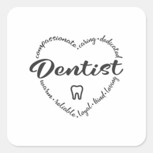 tandarts, tandheelkunde, tandheelkundige kantoor vierkante sticker