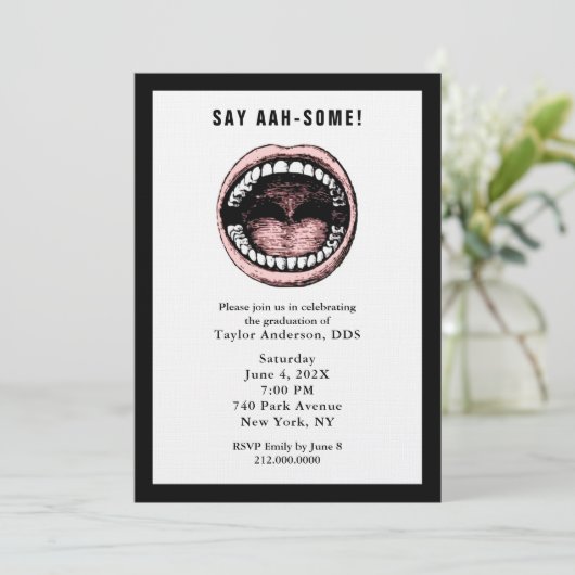 Tandarts Tandheelkundige School Afstudeerfeest Kaart (Staand voorkant)