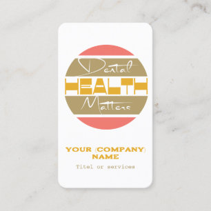 Tandarts, tandheelkundige zorgverleners Visitekaar Visitekaartje