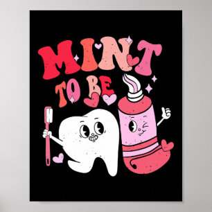 Tandarts Valentijnsmunt om tandenborstel tandpasta Poster