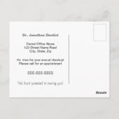 Tandartsafspraak herinneringsansichtkaart briefkaart (Achterkant)