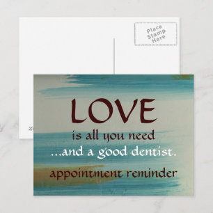 Tandartsafspraak herinneringspostkaart — Turquoise Briefkaart