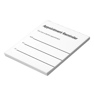 Tandartsafspraakherinnering voor patiënt bedrijf notitieblok