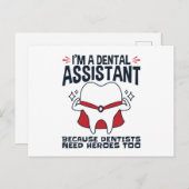 Tandartsassistent Funny Heroes Citaat Briefkaart (Voorkant / Achterkant)
