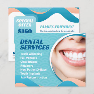 Tandartsdiensten met speciale aanbieding briefkaart