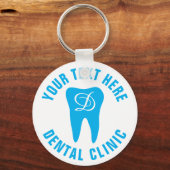 Tandartsenkantoor sleutelhanger met gekleurde tand (Voorkant)