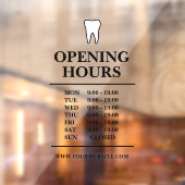 Tandartsenkliniek openingstijden sjabloon raamsticker (Vel 2)