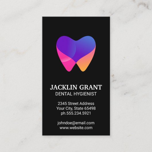 Tandartsgereedschap | Moderne kleurrijke tand pict Visitekaartje (Voorkant)