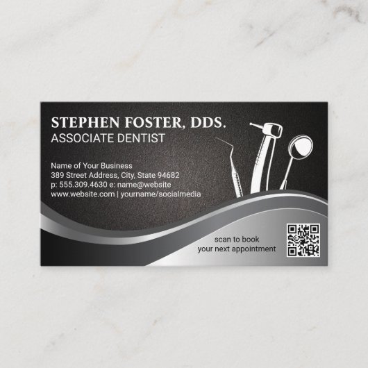 Tandartsgereedschap | QR Code visitekaartje (Voorkant)