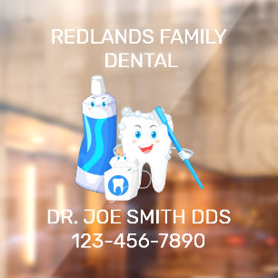 Tandartspraktijk aanpassen Happy Molar Tand Tandar Raamsticker