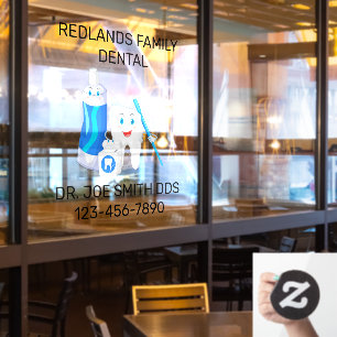 Tandartspraktijk aanpassen Happy Molar Tand Tandar Raamsticker