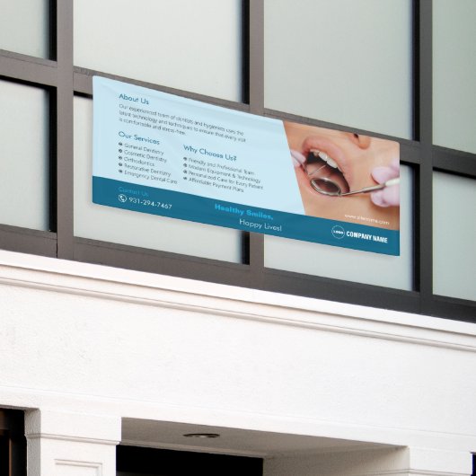 Tandartspraktijk Custom banner (Buitenkant Gebouw)