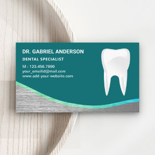 Tandartspraktijk Teal Steel Tooth Dental Clinic Visitekaartje