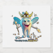 Tandartsverpleegkundige. Top Sparkling Wijnetiket (Enkel label)