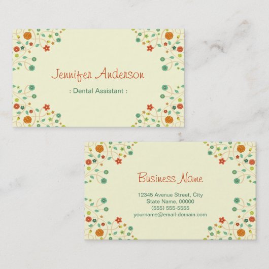 Tandassistent - Stijlvolle grafische Natuur Visitekaartje (Voorkant / Achterkant)