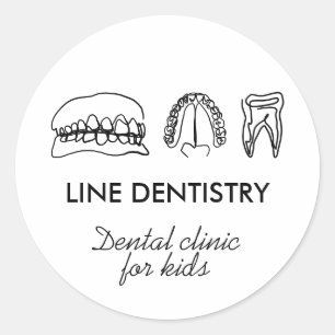 Tandbleking tandartskliniek moderne tandarts ronde sticker