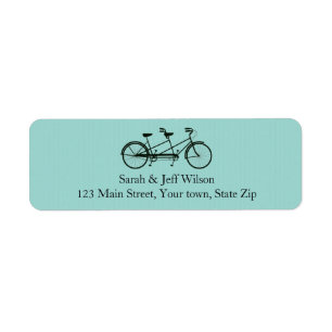 Tandem Bicycle Aqua Retourner l'adresse Étiquettes