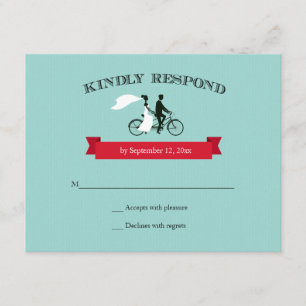 Tandem Bicycle Aqua Wedding RSVP