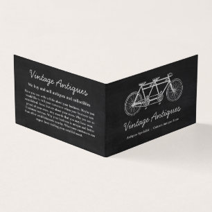 Tandem Bicycle & Chalkboard, Antiek dealer Visitekaartjes