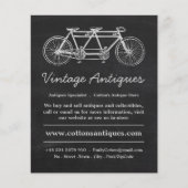 Tandem Bicycle & Chalkboard, Antiek dealer, winkel Flyer (Voorkant)