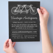 Tandem Bicycle & Chalkboard, Antiquair, Winkel Flyer (Hand)