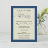 Tandem Bicycle Couple's Bridal Shower Invitation Kaart (Staand voorkant)