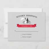 Tandem Bicycle Grey Wedding RSVP (Devant)