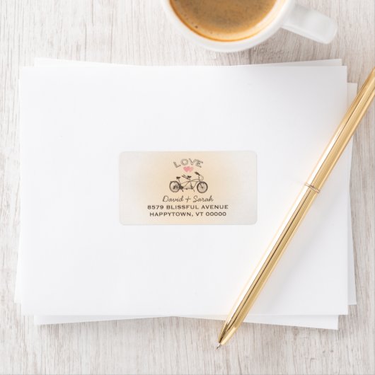 Tandem Bicycle Love Étiquette (En situation)