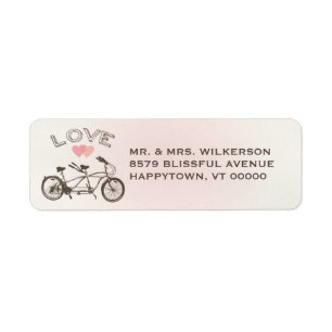 Tandem Bicycle Love Étiquette