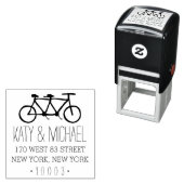 Tandem Bicycle Return-adresstempel Zelfinktende Stempel (In situ)