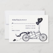 Tandem Bicycle Romantic Casual Wedding RSVP (Voorkant)