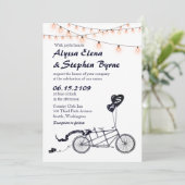 Tandem Bicycle Romantique Faire-part de mariage Dé (Debout devant)