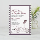 Tandem Bicycle Romantique Faire-part de mariage Dé (Debout devant)