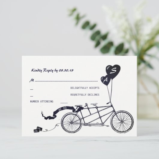 Tandem Bicycle Romantique Mariage Décontracté RSVP (Debout devant)