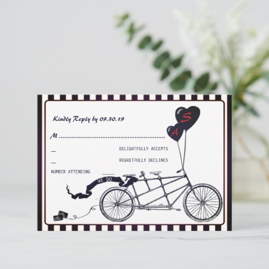 Tandem Bicycle Romantique Mariage Décontracté RSVP (Debout devant)
