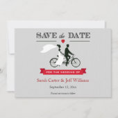 Tandem Bicycle Save the Date Cards (Voorkant)